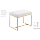  Meridian Monroe Gold Vegan Leather Upholstered Stool IMAGE 4