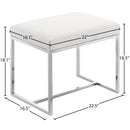  Meridian Monroe Chrome Vegan Leather Upholstered Stool IMAGE 3