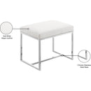  Meridian Monroe Chrome Vegan Leather Upholstered Stool IMAGE 4