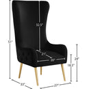 Meridian Alexander Black Velvet Accent Chair IMAGE 7