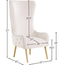 Manufacturer Color_Cream -- Alexander Cream Velvet Upholstered Accent Chair IMAGE 7