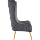  Manufacturer Color_Grey -- Alexander Grey Velvet Upholstered Accent Chair IMAGE 4