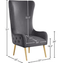  Manufacturer Color_Grey -- Alexander Grey Velvet Upholstered Accent Chair IMAGE 7