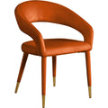  Color_Cognac -- Destiny Cognac Velvet Upholstered Dining Chair IMAGE 1