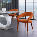  Color_Cognac -- Destiny Cognac Velvet Upholstered Dining Chair IMAGE 2