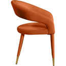  Color_Cognac -- Destiny Cognac Velvet Upholstered Dining Chair IMAGE 5