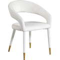 Color_Cream/ Gold -- Destiny Cream Velvet Upholstered Dining Chair IMAGE 1