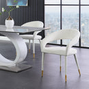  Color_Cream/ Gold -- Destiny Cream Velvet Upholstered Dining Chair IMAGE 2