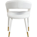  Color_Cream/ Gold -- Destiny Cream Velvet Upholstered Dining Chair IMAGE 3