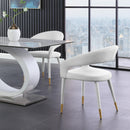  Color_Cream/ Gold -- Destiny Cream Velvet Upholstered Dining Chair IMAGE 7