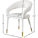  Color_Cream/ Gold -- Destiny Cream Velvet Upholstered Dining Chair IMAGE 8