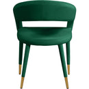  Color_Gold/ Green -- Destiny Green Velvet Upholstered Dining Chair IMAGE 3