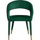 Color_Gold/ Green -- Destiny Green Velvet Upholstered Dining Chair IMAGE 4
