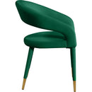  Color_Gold/ Green -- Destiny Green Velvet Upholstered Dining Chair IMAGE 5