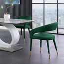  Color_Gold/ Green -- Destiny Green Velvet Upholstered Dining Chair IMAGE 7