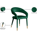  Color_Gold/ Green -- Destiny Green Velvet Upholstered Dining Chair IMAGE 9
