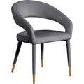  Color_Gold/ Grey -- Destiny Grey Velvet Upholstered Dining Chair IMAGE 1