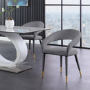 Color_Gold/ Grey -- Destiny Grey Velvet Upholstered Dining Chair IMAGE 2