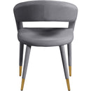  Color_Gold/ Grey -- Destiny Grey Velvet Upholstered Dining Chair IMAGE 3