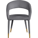  Color_Gold/ Grey -- Destiny Grey Velvet Upholstered Dining Chair IMAGE 4