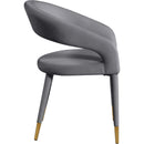  Color_Gold/ Grey -- Destiny Grey Velvet Upholstered Dining Chair IMAGE 5