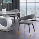  Color_Gold/ Grey -- Destiny Grey Velvet Upholstered Dining Chair IMAGE 7