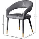  Color_Gold/ Grey -- Destiny Grey Velvet Upholstered Dining Chair IMAGE 8