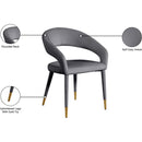  Color_Gold/ Grey -- Destiny Grey Velvet Upholstered Dining Chair IMAGE 9