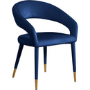  Color_Navy -- Destiny Navy Velvet Upholstered Dining Chair IMAGE 1