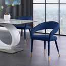  Color_Navy -- Destiny Navy Velvet Upholstered Dining Chair IMAGE 2