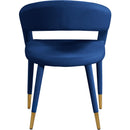  Color_Navy -- Destiny Navy Velvet Upholstered Dining Chair IMAGE 3