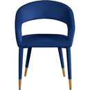  Color_Navy -- Destiny Navy Velvet Upholstered Dining Chair IMAGE 4