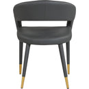  Color_Gold/ Grey -- Destiny Grey Vegan Leather Upholstered Dining Chair IMAGE 3