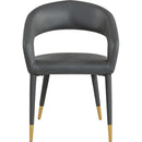  Color_Gold/ Grey -- Destiny Grey Vegan Leather Upholstered Dining Chair IMAGE 4