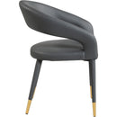  Color_Gold/ Grey -- Destiny Grey Vegan Leather Upholstered Dining Chair IMAGE 5