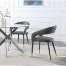  Color_Gold/ Grey -- Destiny Grey Vegan Leather Upholstered Dining Chair IMAGE 7