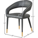  Color_Gold/ Grey -- Destiny Grey Vegan Leather Upholstered Dining Chair IMAGE 8