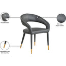  Color_Gold/ Grey -- Destiny Grey Vegan Leather Upholstered Dining Chair IMAGE 9