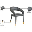 Meridian Destiny Grey Vegan Leather Dining Chair IMAGE 9