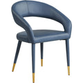  Color_Navy -- Destiny Navy Vegan Leather Upholstered Dining Chair IMAGE 1