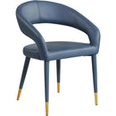  Color_Navy -- Destiny Navy Vegan Leather Upholstered Dining Chair IMAGE 1