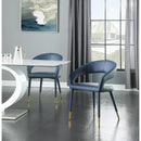  Color_Navy -- Destiny Navy Vegan Leather Upholstered Dining Chair IMAGE 2
