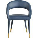  Color_Navy -- Destiny Navy Vegan Leather Upholstered Dining Chair IMAGE 4