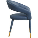  Color_Navy -- Destiny Navy Vegan Leather Upholstered Dining Chair IMAGE 5