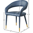  Color_Navy -- Destiny Navy Vegan Leather Upholstered Dining Chair IMAGE 8