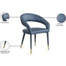  Color_Navy -- Destiny Navy Vegan Leather Upholstered Dining Chair IMAGE 9