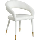  Color_Gold/ White -- Destiny White Vegan Leather Upholstered Dining Chair IMAGE 1