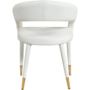  Color_Gold/ White -- Destiny White Vegan Leather Upholstered Dining Chair IMAGE 3