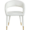  Color_Gold/ White -- Destiny White Vegan Leather Upholstered Dining Chair IMAGE 4