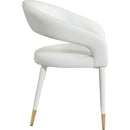  Color_Gold/ White -- Destiny White Vegan Leather Upholstered Dining Chair IMAGE 5